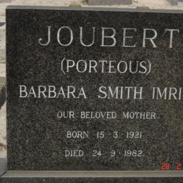 JOUBERT Barbara Smith Imrie nee PORTEOUS 1921-1982