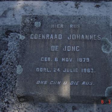 JONG Coenraad Johannes, de 1879-1963