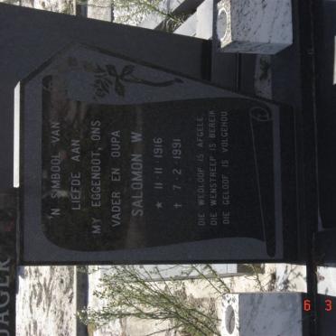 JAGER Salomon W., de 1916-1991 &amp; Imanuella Jeanette Sophia LOUW 1918-1993