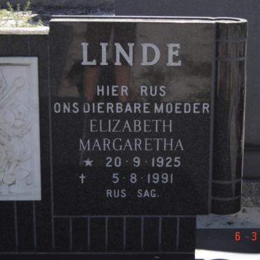 LINDE Elizabeth Margaretha 1925-1991