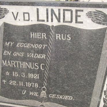 LINDE Marthinus C., v.d. 1921-1978