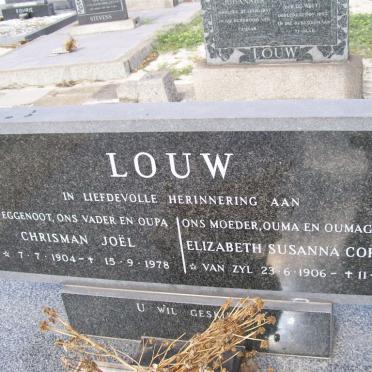 LOUW Chrisman Joel 1904-1978 &amp; Elizabeth Susanna Cornelia VAN ZYL 1906-1996