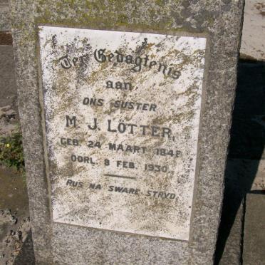 LOTTER M.J. 184?-1930