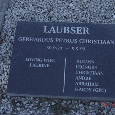 LAUBSER Gerhardus Petrus Christiaan 1923-1999