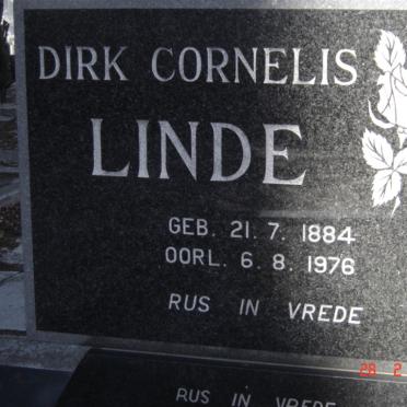 LINDE Dirk Cornelis 1884-1976
