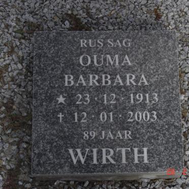 WIRTH Barbara 1913-2003