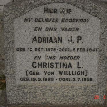 WIT Adriaan J.P., de 1879-1947 &amp; Christina L. VON WIELLIGH 1885-1958