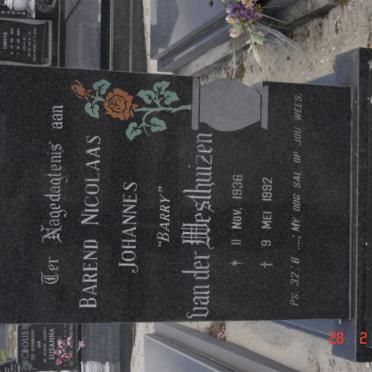 WESTHUIZEN Barend Nicolaas Johannes, van der 1936-1992