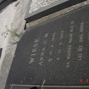 WIESE Anna C.M. 1899-1979