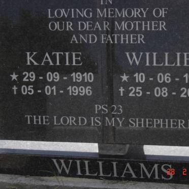 WILLIAMS Willie 1910-2004 &amp; Katie 1910-1996