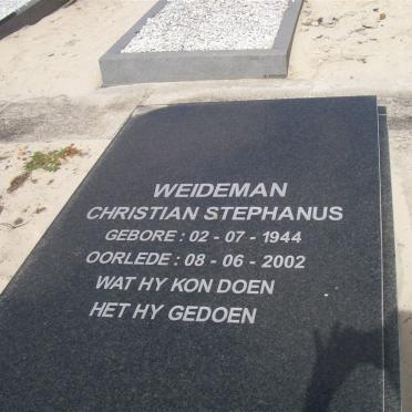 WEIDEMAN Christian Stephanus 1944-2002