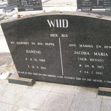 WIID Barend 1908-1967 &amp; Jacoba Maria HEYNS 1913-1997