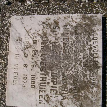 WESTHUIZEN Huibrecht Maria Sophia, van der 1888-1978