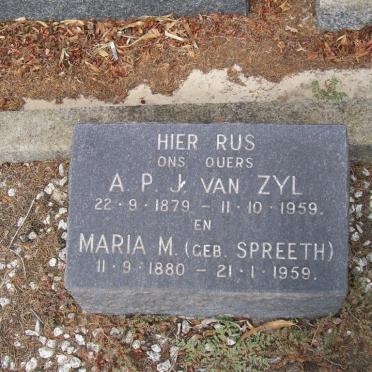 ZYL A.P.J., van 1879-1959 &amp; Maria M. SPREETH 1880-1959