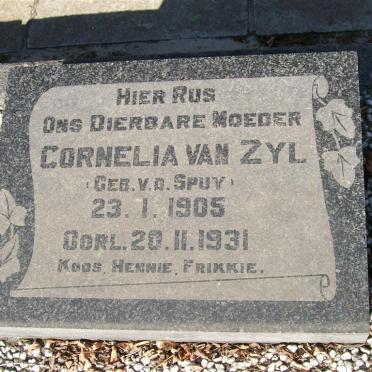 ZYL Cornelia, van nee v.d. SPUY 1905-1931