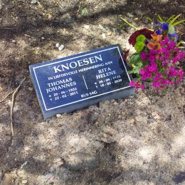 KNOESEN Thomas Johannes 1932-2011 &amp; Rita Helene 1935-2020