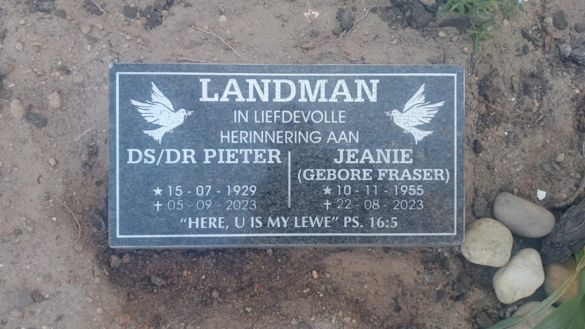 LANDMAN Pieter 1929-2023 & Jeanie FRASER 1955-2023