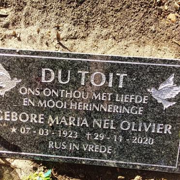 TOIT Maria Nel, du nee OLIVIER 1923-2020