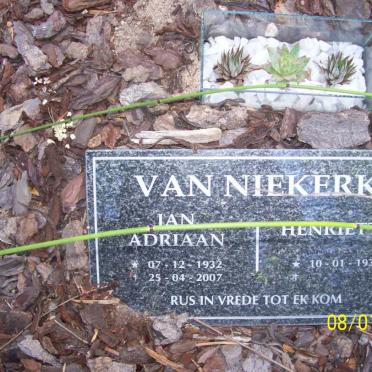 NIEKERK Jan Adriaan, van 1932-2007 &amp; Henrietta 1939-