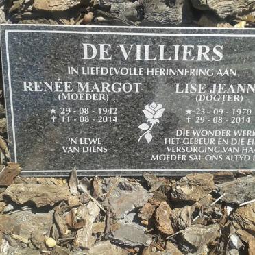 VILLIERS Renee Margot, de 1942-2014 :: DE VILLIERS Lise Jeanne 1970-2014