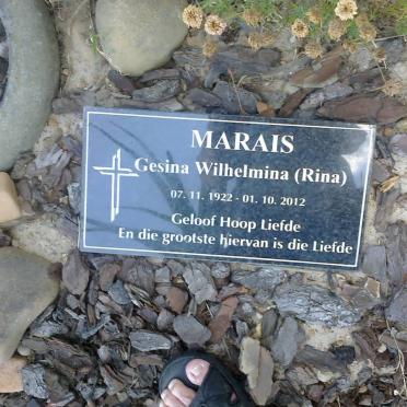 MARAIS Gesina Wilhelmina 1922-2012