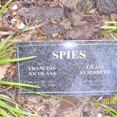 SPIES Francois Nicolaas 1915-1981 &amp; Lilian Elizabeth 1923-2006