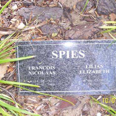 SPIES Francois Nicolaas 1915-1981 &amp; Lilian Elizabeth 1923-2006