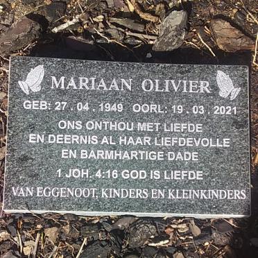 OLIVIER Mariaan 1949-2021