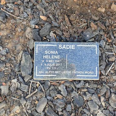 SADIE Sonia Helena 1947-2017