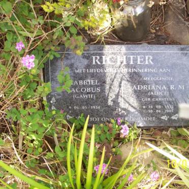 RICHTER Gabriel Jacobus 1914- &amp; Adriana R.M. CARSTENS 1935-2005