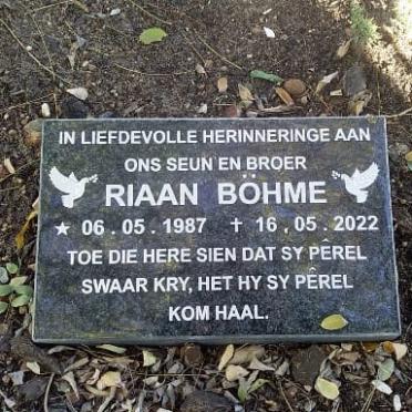 BOHME Riaan 1987-2022