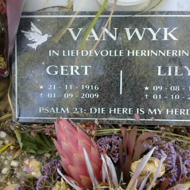 WYK Gert, van 1916-2009 &amp; Lily 1919-2012