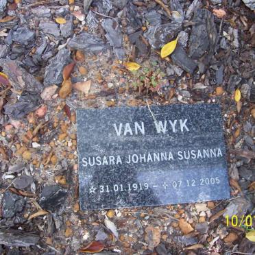 WYK Susara Johanna Susanna, van 1919-2005