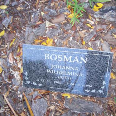 BOSMAN Johanna Wilhelmina 1905-1994