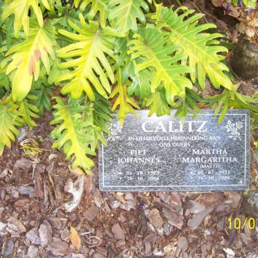 CALITZ Piet Johannes 1923-2004 &amp; Martha Margaritha 1931?-2006