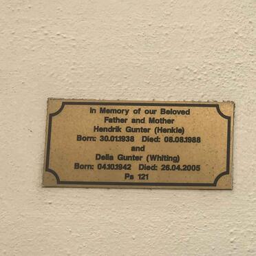 GUNTER Hendrik 1938-1988 & Della WHITING 1942-2005