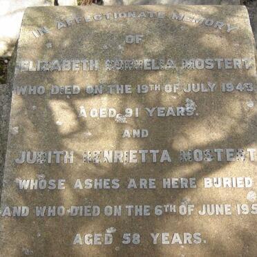 MOSTERT Elizabeth Cornelia -1943 :: MOSTERT Judith Henrietta -1952