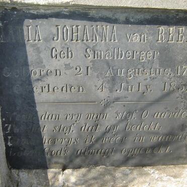 REENEN Maria Johanna, van nee SMALBERGER 1769-1857