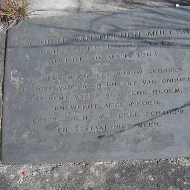 MULLER Gysbert van Reenen 1845-1862