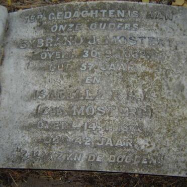 MOSTERT Sybrand J. -1882 &amp; Isabella P.H.F. MOSTERT -1873