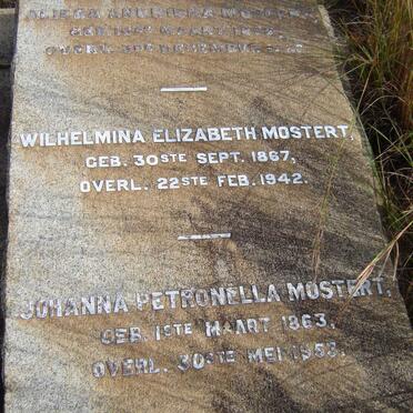 MOSTERT Alieda Andriena 1857-1926 :: MOSTERT Wilhelmina Elizabeth 1867-1942 :: MOSTERT Johanna Petronella 1863-1953