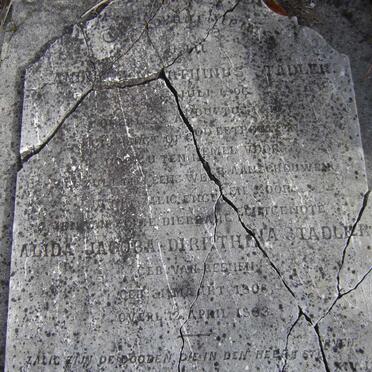 STADLER Andries Marthinus 1806-184? &amp; Alida Jacoba Dirkthina VAN REENEN 1806-1883