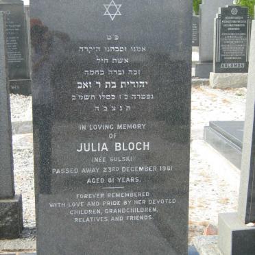 BLOCH Julia nee SULSKI -1981