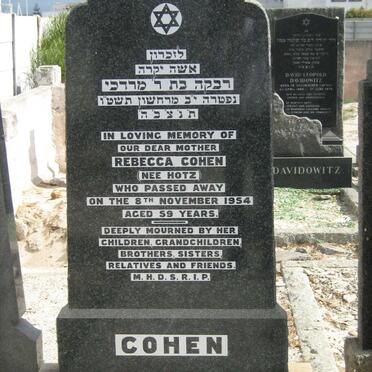 COHEN Rebecca nee HOTZ  -1954