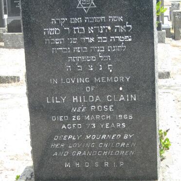 CLAIN Lily Hilda nee ROSE -1965