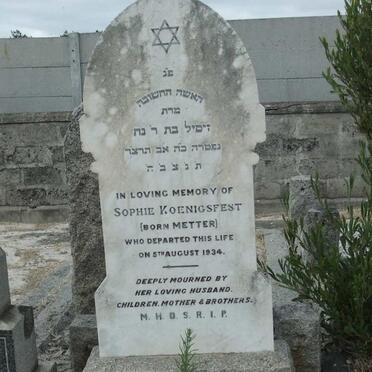 KOENIGSFEST Sophie nee METTER -1934