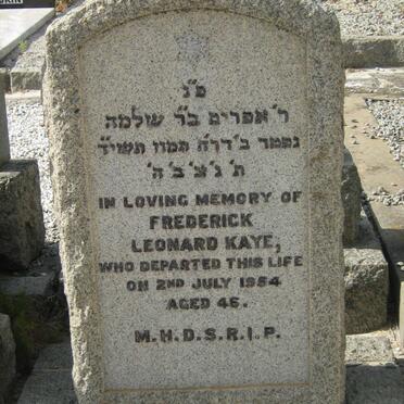 KAYE Frederick Leonard -1954