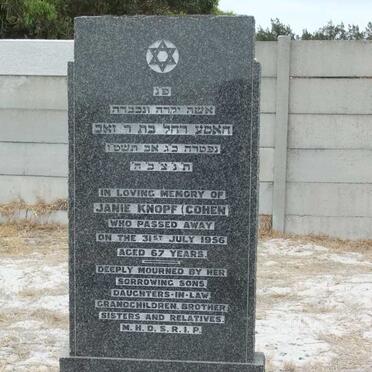 KNOPF Janie nee COHEN -1956