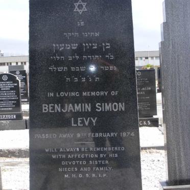 LEVY Benjamin Simon -1974