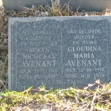 AVENANT Alwyn Nicolaas 1910-1977 &amp; Gloudina Maria 1912-1979